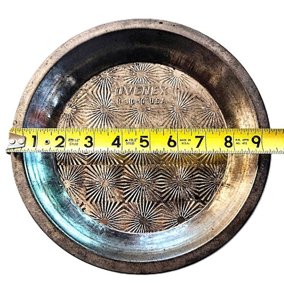 Vintage OVENEX STARBURST Pie Tin /Tart Pan N-310-10” USA (9.5 OD - 8.5" ID) x 1" - Picture 6 of 7